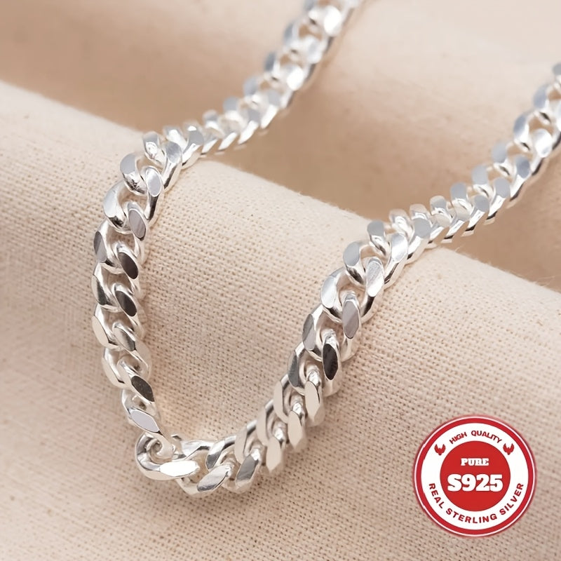[Christmas, Halloween] S925 Sterling Silver Heavy Cuban Chain, 10mm Wide, Handcrafted Heavyweight Construction, Sturdy And Durable, Suitable for Casual Attire And Special Occasions Such As Christmas And Halloween