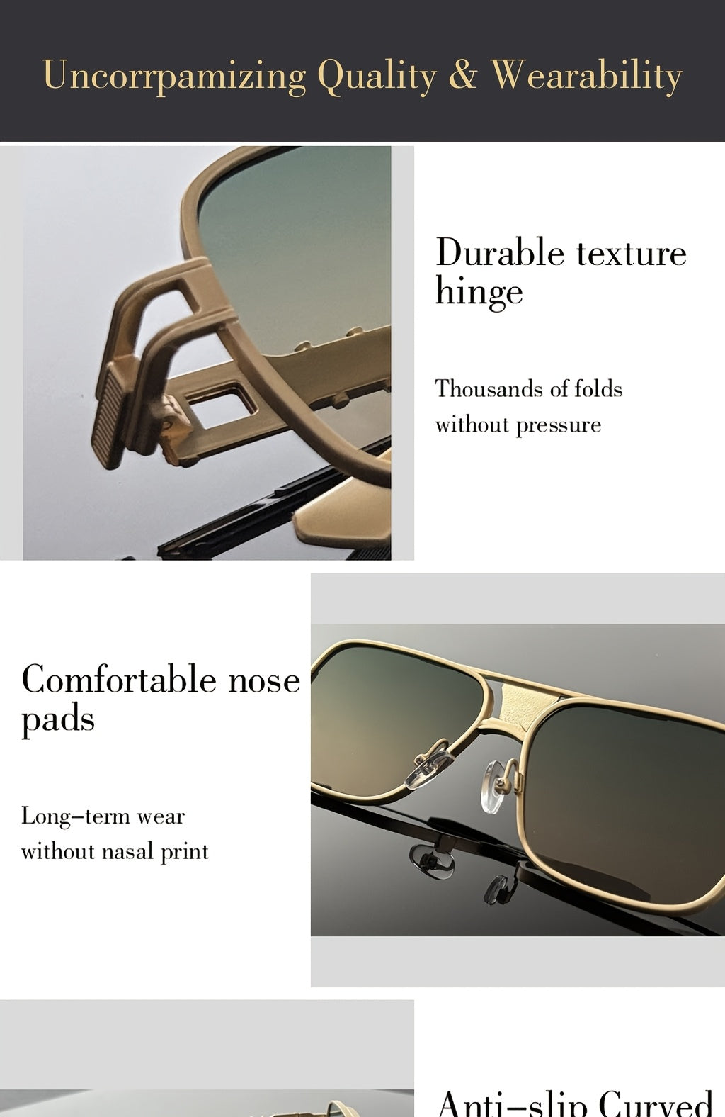 Viuirnka Classic Square Sunglasses for Men Unisex Retro UV Protection Metallic Frame Lightweight Eyewear with Sunglasses Case And Cleaning Cloth for Daily Wear And Outdoor Activities
