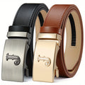 Set of 2 Men'S Premium Leather Ratchet Belts, Ideal for Dress, Jeans, And Casual Pants. Comes in a Black And Brown Combination, Perfect for Any Event, Making It a Great Gift for Men, Especially for New Year'S