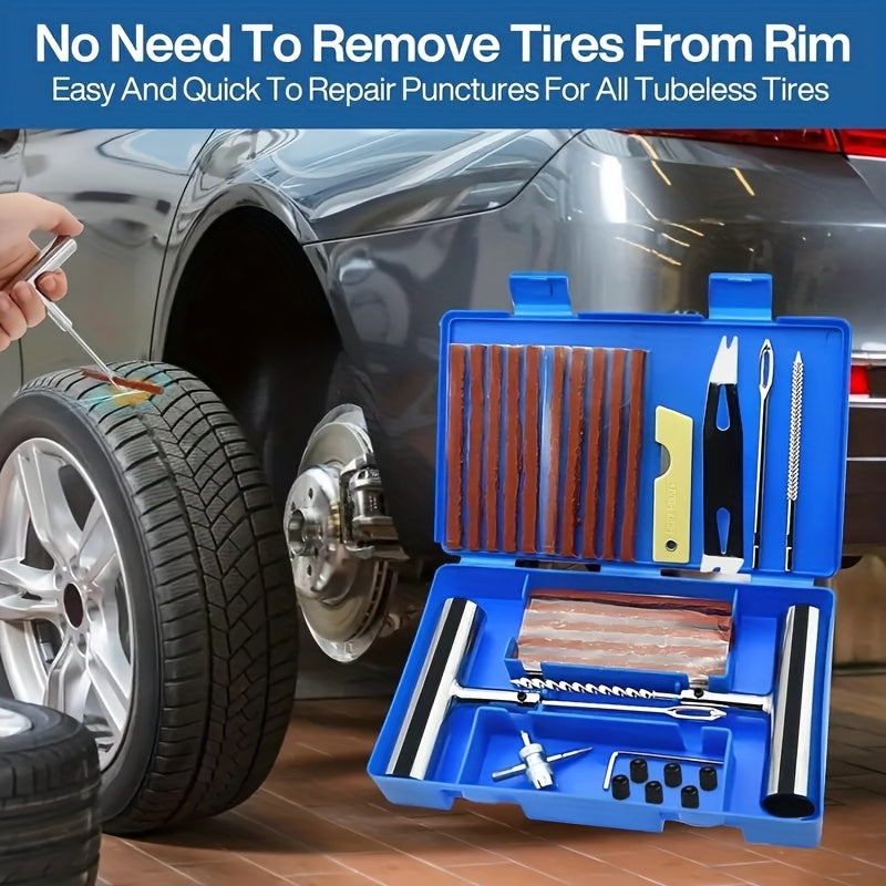 47/58/104/116pcs Tire Repair Tool Kit, Industrial Hand Tool Combination, Suitable for Cars, Motorcycles, Trucks, Tractors And Trailers, Durable Materials, No Battery Required, Automotive Maintenance Essentials. Valentine's Day Gift.