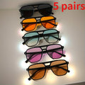 5pcs Pilot Fashion Glasses - Large Square PC Frames, Men's and Women's Fashion Casual Glasses, Suitable for Various Places