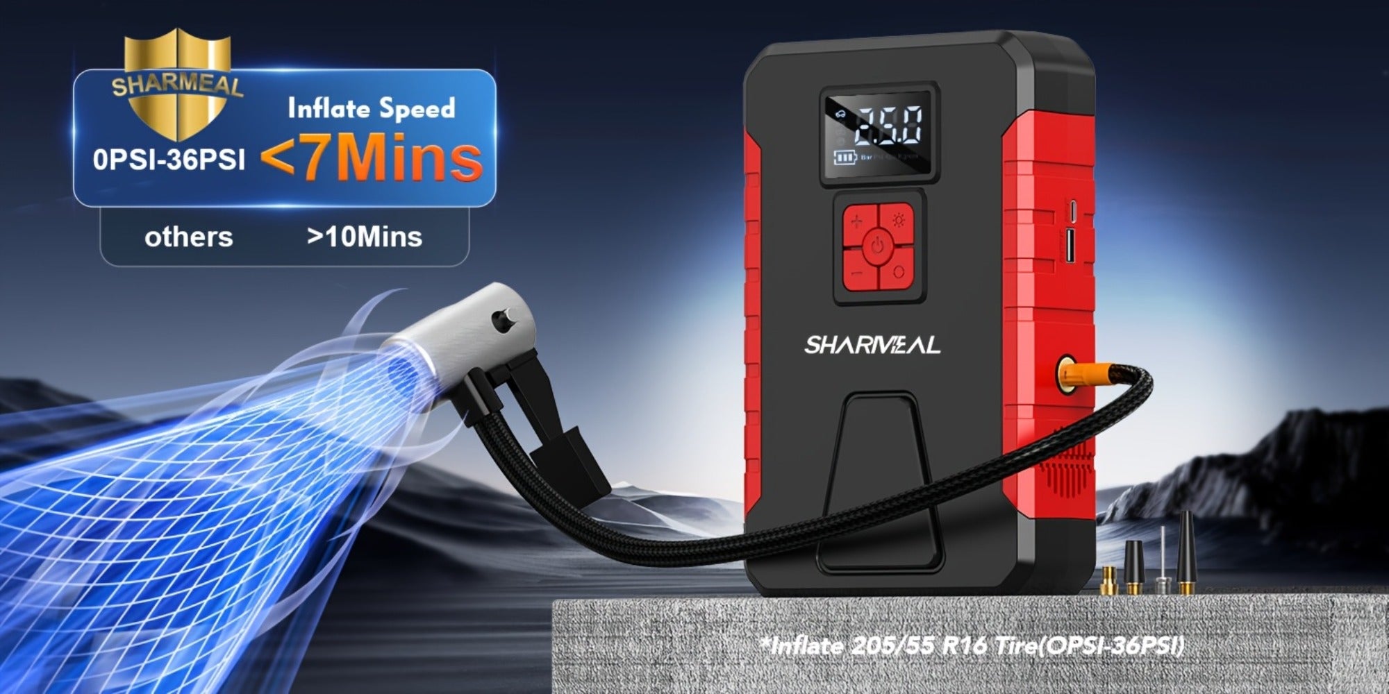 [Portable Jump Starter] 15000A-19000A Peak 350PSI 12V 17-in-1 Portable Jump Starter with Air Compressor Jump Starter, Car Battery Charger, Car Jump Starter with Air Compressor, Jump Starter Para, Car Accessories Tools, LED Light, Battery Charger, Cart Bat