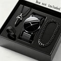 4pcs/ Set Men's Elegant Quartz Watch & Bracelet Set | Stainless Steel | Casual Watch | Business Watch | Bracelet for Men | Men Necklace(The Box Does Not Include)