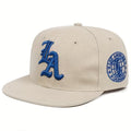 4pcs Set of LA Embroidered Snapback Hats| Unisex Street Fashion Flat Brim Baseball Cap, Adjustable Hip-Hop Cap with Logo Patch Detail, Fabric Material, Suitable for All Seasons