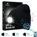 NIUPHIA LED Beanie Hats with Lights, Knitted Hats, LED Light Illumination, Music Hats with Headphones, Warm Hats, Suitable for Outdoor Night Running And Night Fishing, Christmas Light Hats, Unique Christmas Birthday Gifts, Black for Men And Women