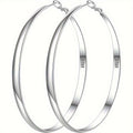 Sterling Silvery Hoop Earrings for Women S925 Silvery Hoop Earrings Large Silvery Hoop Earrings Hypoallergenic Thin Oversize Big Silvery Hoop Earrings Sterling Silvery Earrings for Girls, EXGOX