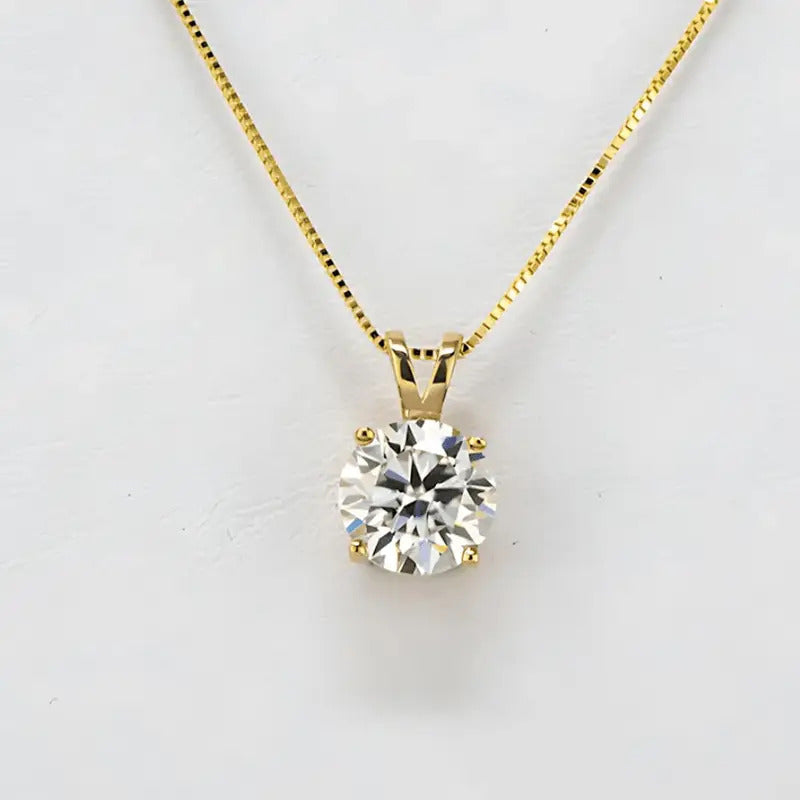 2ct Pure Silvery Moissanite Shaped Pendant Necklace, Suitable For Both Men And Women, Fashionable, Trendy, Elegant, Casual, Classic And Simple Design, Total Weight Of The Product (2.3g)