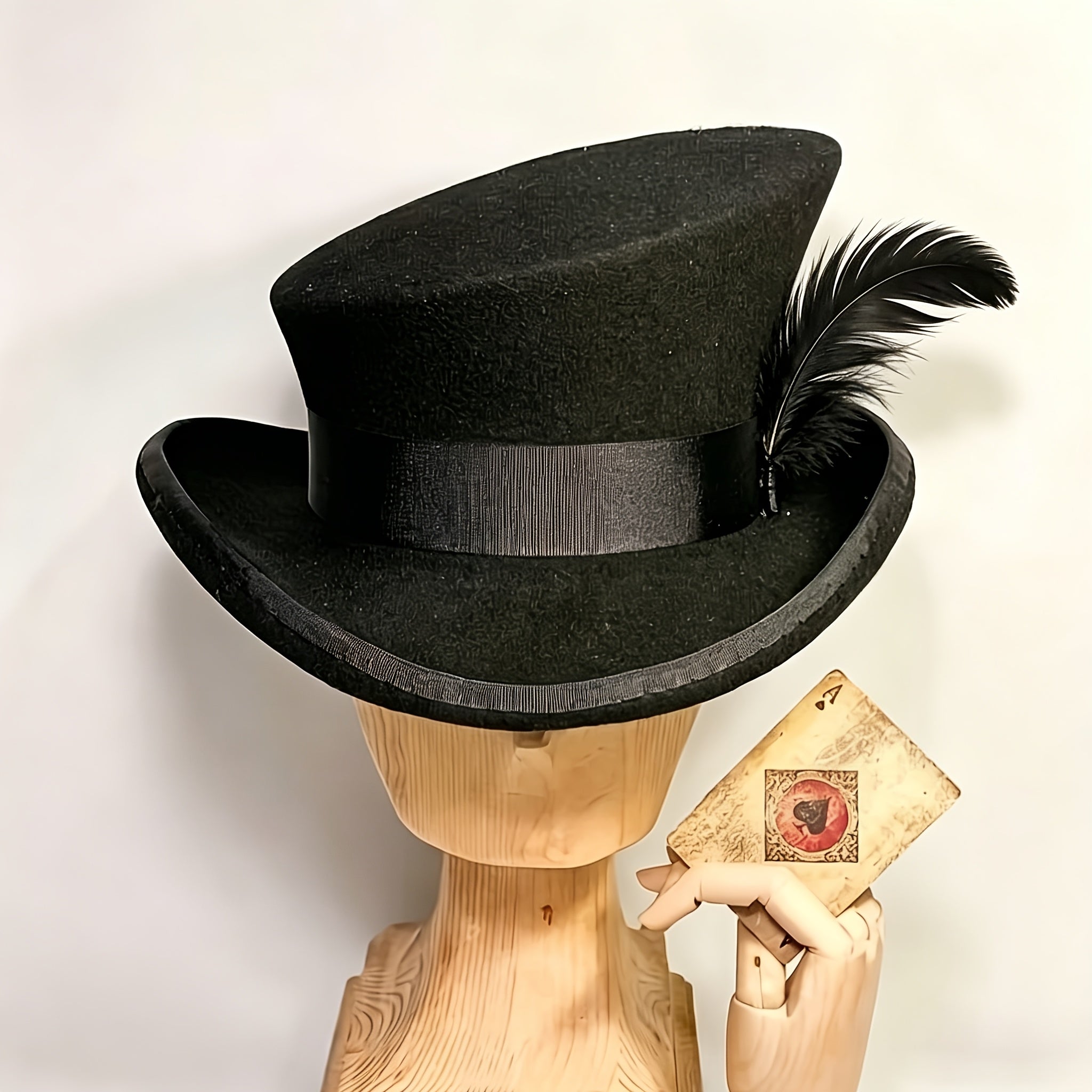Adjustable - Women's and Men's Asymmetrical Wool Hat with Ribbon, Wool Felt Top Hat for Parties, Church Hats, the Best Choice for Christmas Gifts