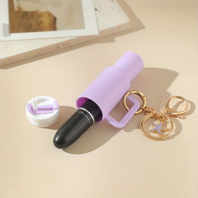 7/ 12pcs Mixed Color  Cup Keychains, Can Hold Lipstick,  Ornament Objects, A Perfect Gift for Others