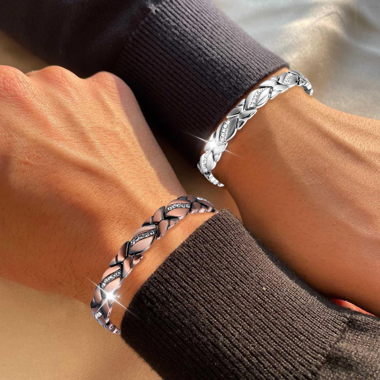 2pcs Of Pure Copper Bracelets for Women, Super Bracelets for Women, with 3500 Gauss, Copper Bracelets for Birthday, Mother's Day Christmas Valentine's DayJewelry Gifts