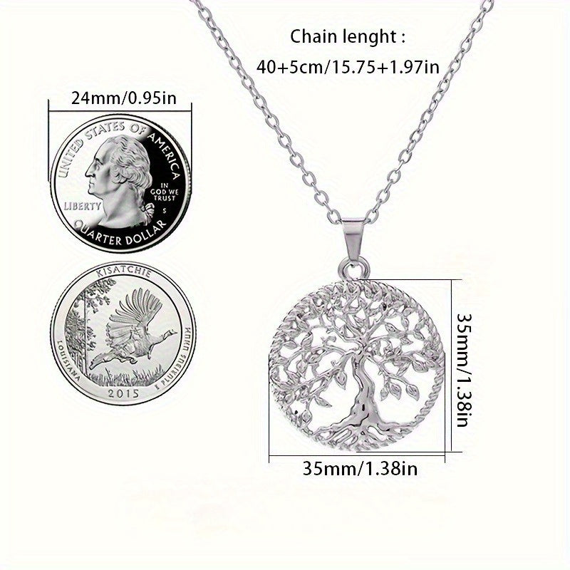 [Tree of Life Necklace] Sterling Tree of Life Necklace Elegant 925 Sterling Silvery Tree of Life Pendant Necklace - Hypoallergenic, Perfect for Casual Attire And Gifting