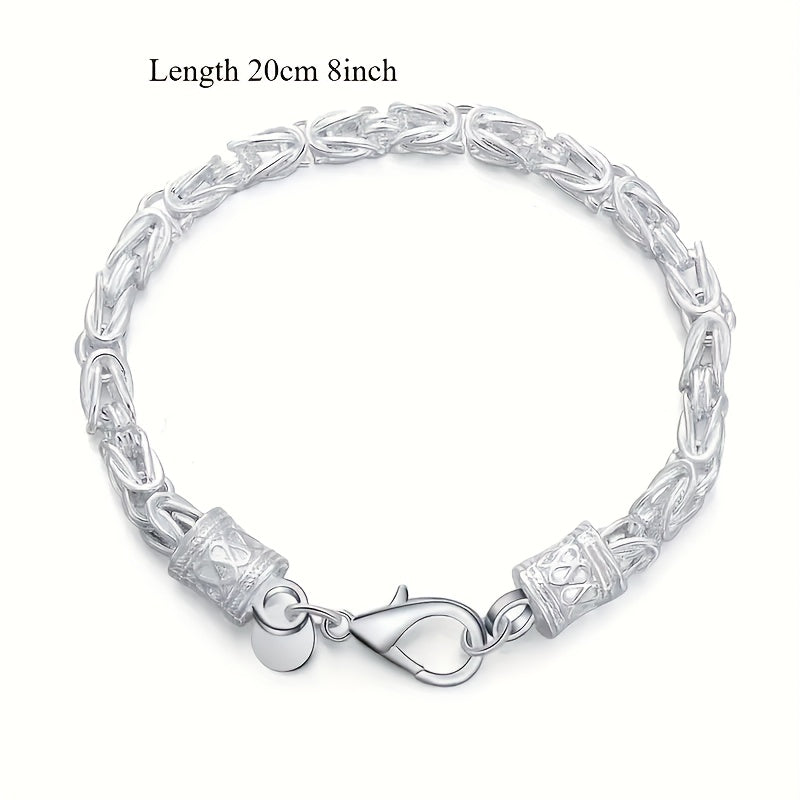 [Fashionable Gift] Bohemian Style 925 Sterling Silver Bracelet, Fashionable Gift Party Link Design, Elegant and Simple, Suitable for Daily Wear