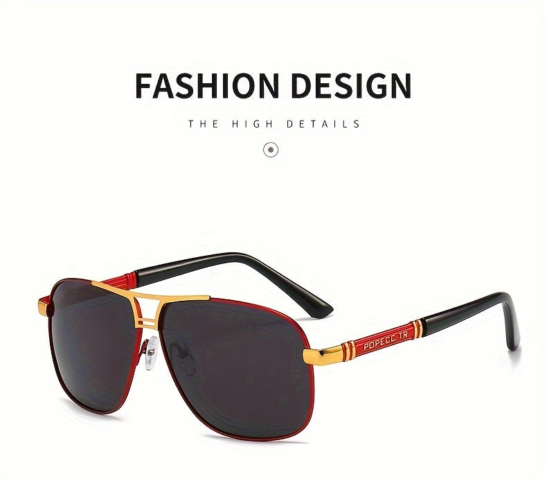 Men'S Oversized Frame Sunglasses - Black to Red Gradient TAC Lens Non-Eyewear, Full-Rim Spectacle Frames (>139Mm) for Formal & Everyday Outfits - Easy-Clean Lens Surface, Stylish Eyewear, Polished End