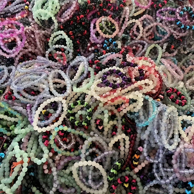 Bohemian Handmade Glass Bead Bracelet Set, Cracked Bead Bracelet Series, 30pcs, For Women, Suitable For Vacations And Daily Parties Occasion, Random Gifts For Family And Friends