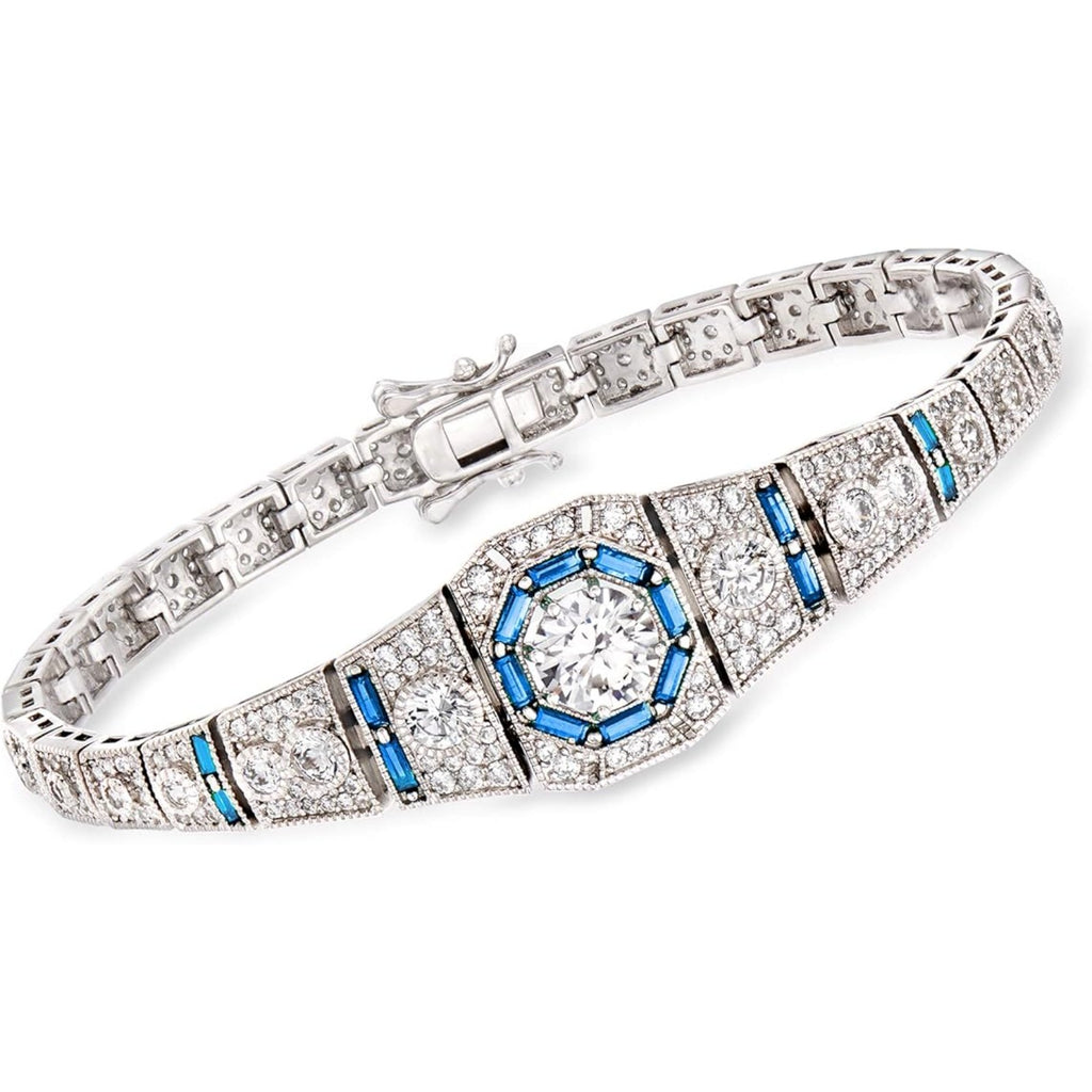 Moissanite Bracelet for Women Men, 925 Sterling Silver Bracelet, Elegant Luxurious Style, Fashionable High-End Jewelry for Daily Wear Weddings Banquets, Perfect Mother's Day Gifts, Ideal Gifts for Mom Mother Wife, Total Weight Of The Product (17.85g)