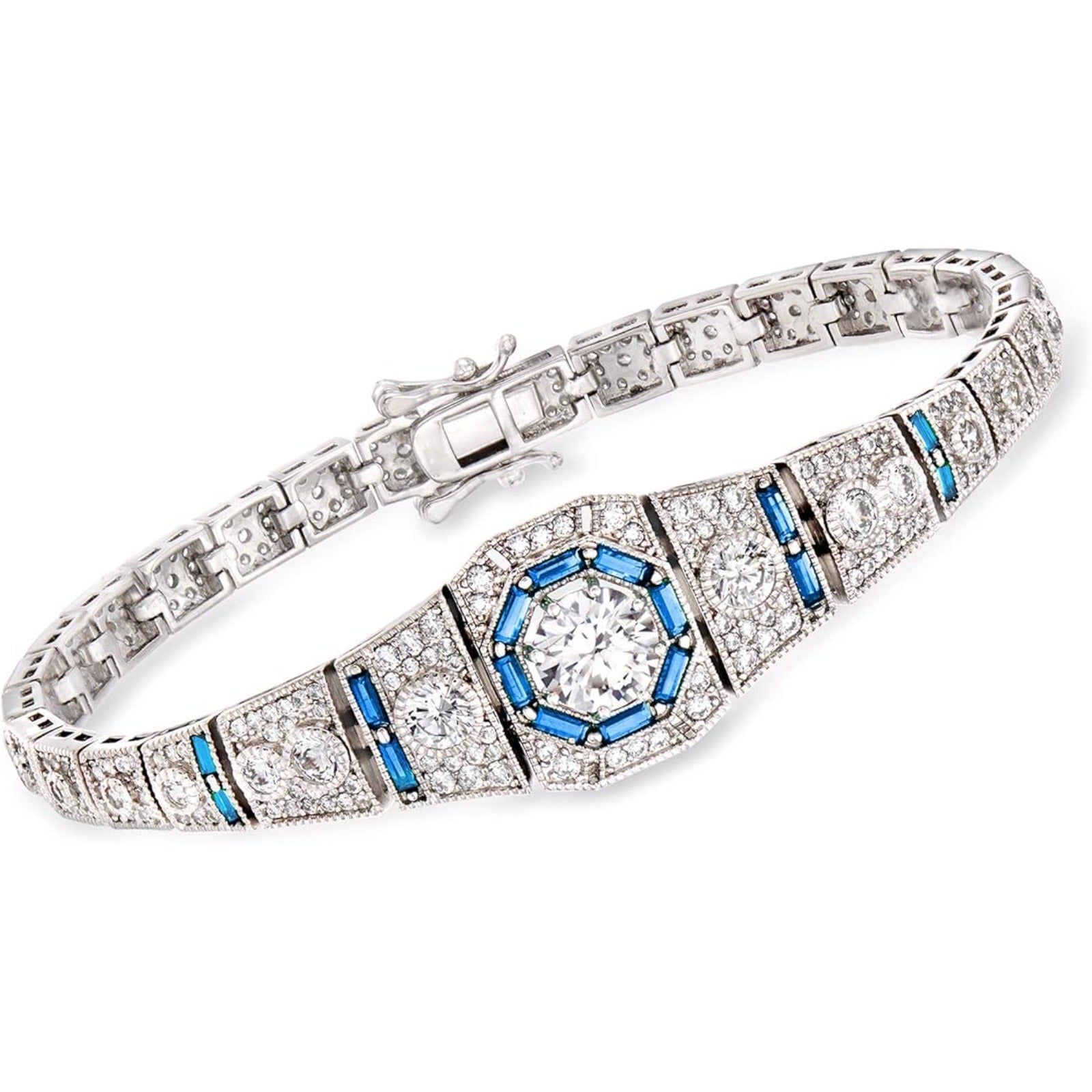 Moissanite Bracelet for Women Men, 925 Sterling Silver Bracelet, Elegant Luxurious Style, Fashionable High-End Jewelry for Daily Wear Weddings Banquets, Perfect Mother's Day Gifts, Ideal Gifts for Mom Mother Wife, Total Weight Of The Product (17.85g)