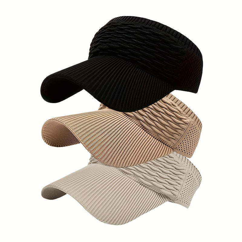 3pcs Set of Women's Sun Hats, Elastic Open-top Sun Hats, Outdoor Activity Sun Hats
