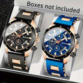 [Fashion Men'S Quartz Watch ] 2pcs Casual Sports Men Watch Silicone Strap Calendar Display Ideal Men'S Valentine'S Day
