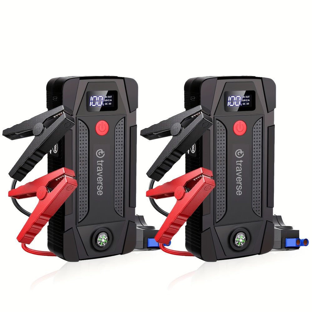 12V Portable Car Jump Starter 1000A Peak Battery Jumper Starter Jump Box for Car Battery, for Gas & Diesel Cars with USB Charge Ports & LED Flashlight, 6400mAh Power Bank