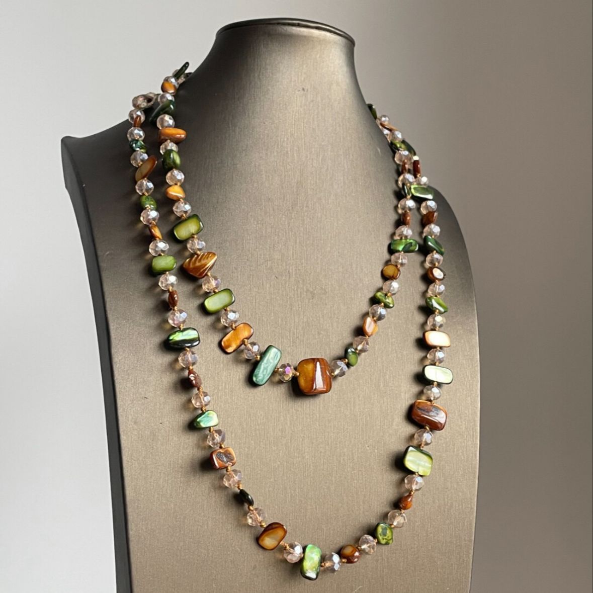 1pc New Necklace Bohemian Double Layer Necklace  Light Luxury Vacation Long Necklace Stackable
