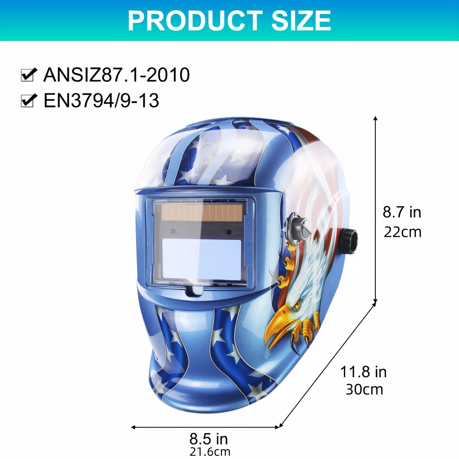 True Color Solar Powered Auto Darkening Welding Helmet, Large View Area True Color Welder Helmet Auto-Darkening Welding Helmet/Hood/Mask