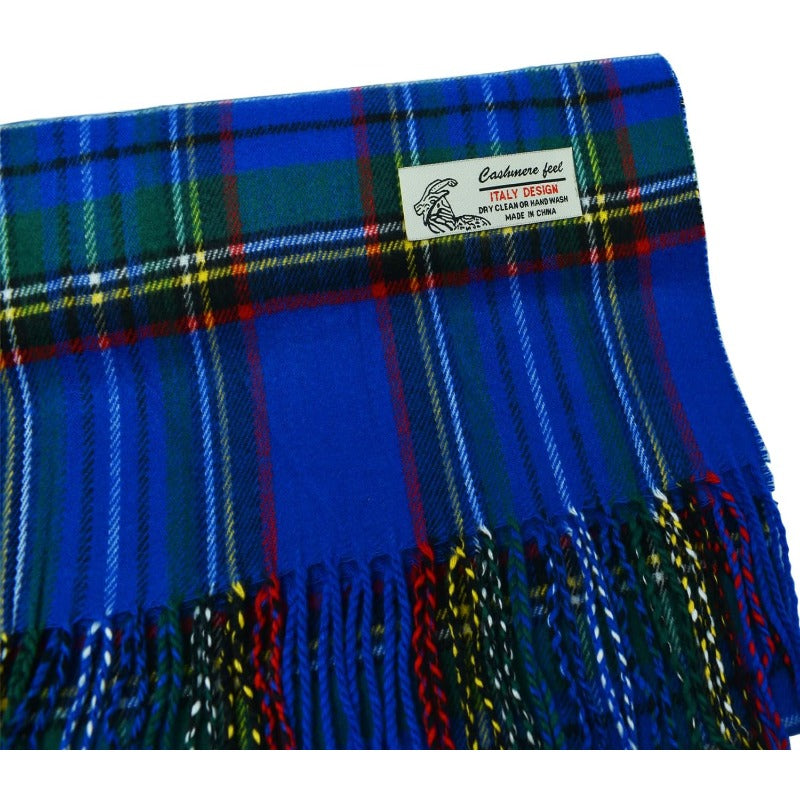 Scottish Stewart Tartan Plaid Luxurious Winter Scarf Soft Cashmere Feel 72"x12", Scottish Heritage Holiday Gift