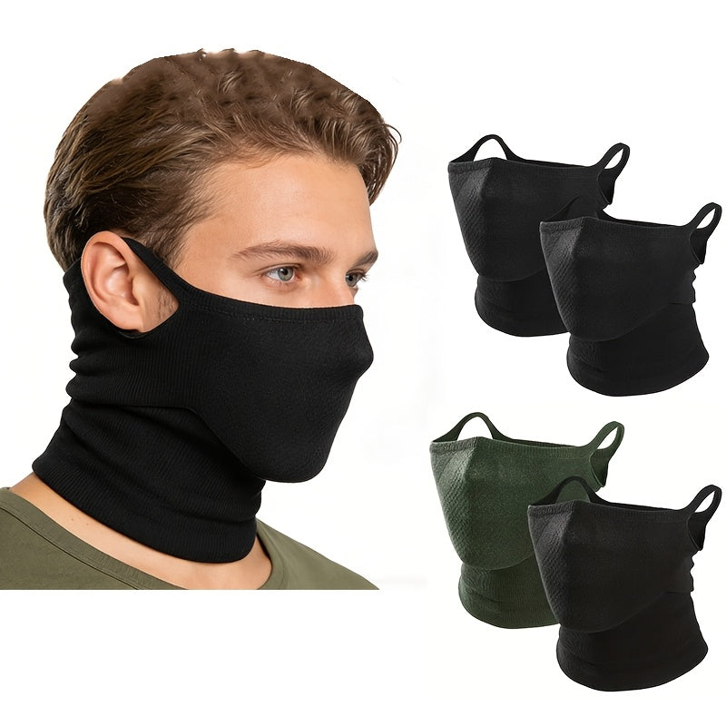 2pcs/Men's Women's Fashion Neck Cover, Breathable Geometric Half Face Mask, Ear Hook, Unisex, Suitable for Outdoor, Cycling, Hiking, Running, Skiing, Cosplay