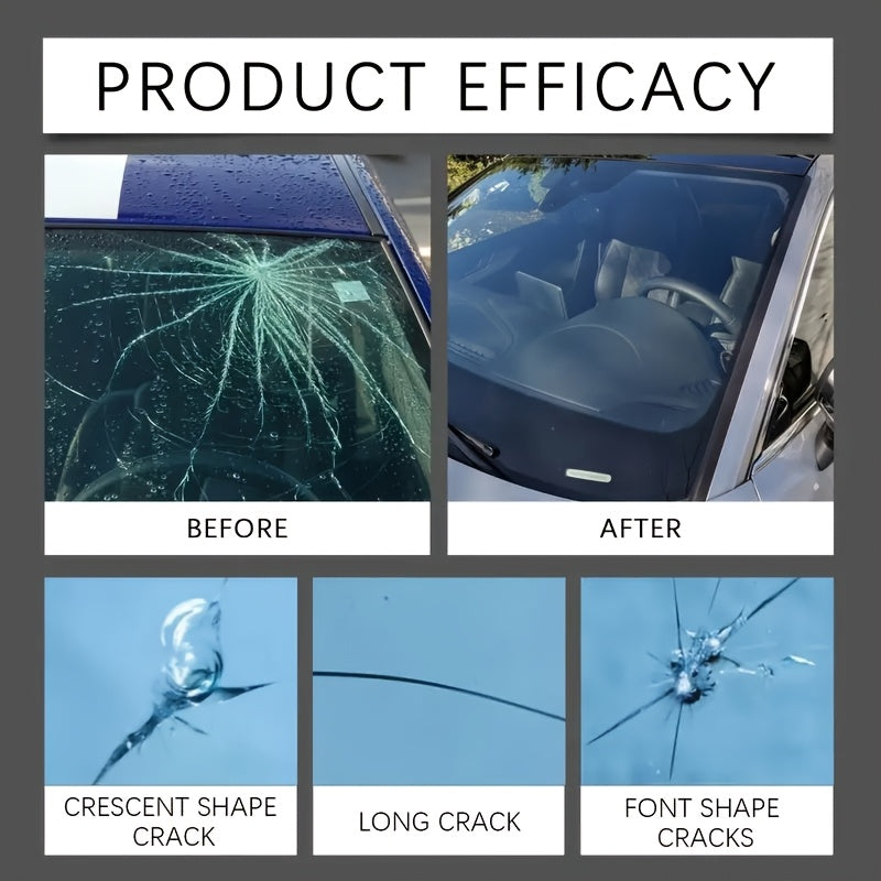 [Portable DIY Quick Fix] Windshield Repair Kit, 15-Minute Quick Fix, Nano Liquid Stops Spread, DIY And Save $250+. Works On Bullseye, Star Cracks, And Scratches. 2 Options-2-Pack Of Windshield Repair Fluid OR 2 Repair Fluids + 1 Suction Mount. Portable Bo