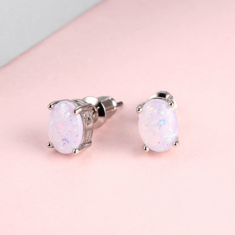 Opal Earring S925 Sterling Silver | Black Opal Jewelry, Birthday and Christmas Gifts for Her, Daily and Vacation Wear