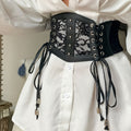 1pc Gothic Black Lace-Up Corset Belt, Sexy Hollow Waist, Versatile for Daily Wear, Academic And Casual Style