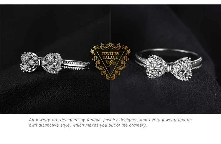 1pc 925 Sterling Silver Simple And Elegant Bowknot Design Cz Decor Silver Ring for Woman for For Dating Gift for Daily Decoration Fine Jewelry