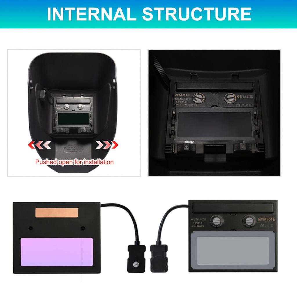 True Color Solar Powered Auto Darkening Welding Helmet, Large View Area True Color Welder Helmet Auto-Darkening Welding Helmet/Hood/Mask