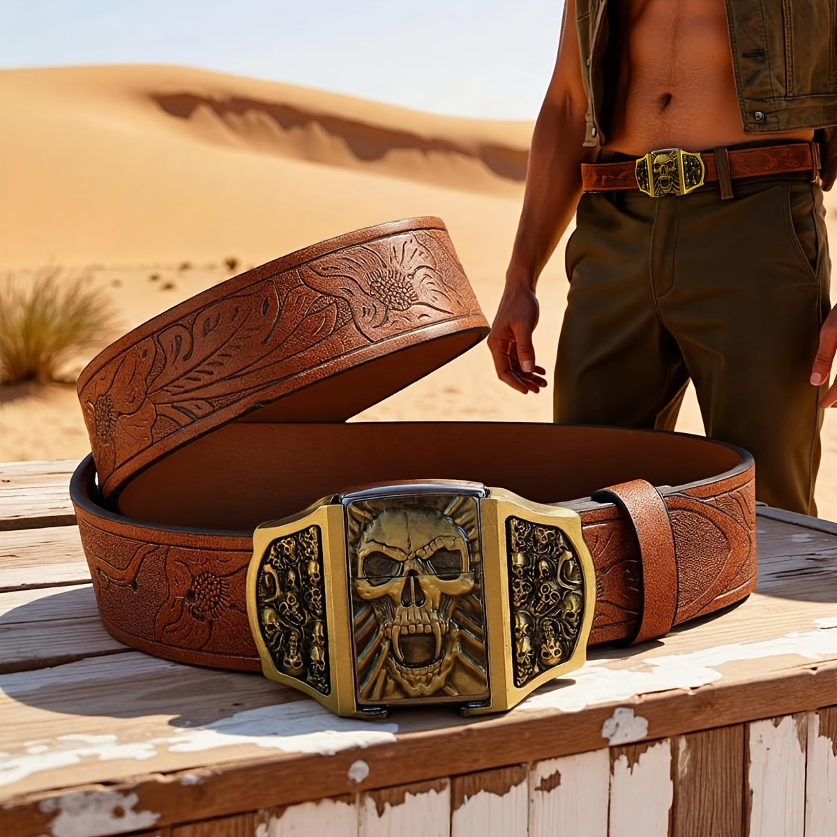 2026New Printed Detachable Lighter Belt, A Novel Accessory Belt with A Retro Western Cowboy Style. It Features A Fashionable Lighter And Is Recommended As A Gift for Family And Friends.