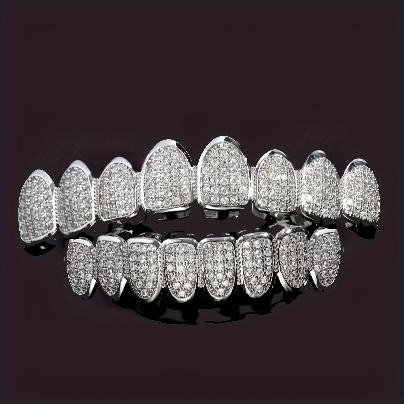 1 Set Of Design Models Niche Quirky Denture Sets Micro-set Full Of Synthetic Synthetic Zirconia Punk Style Halloween Pop-up Cosplay Big Golden Teeth Jewellery, Suitable for Party Party Party Party Gifts