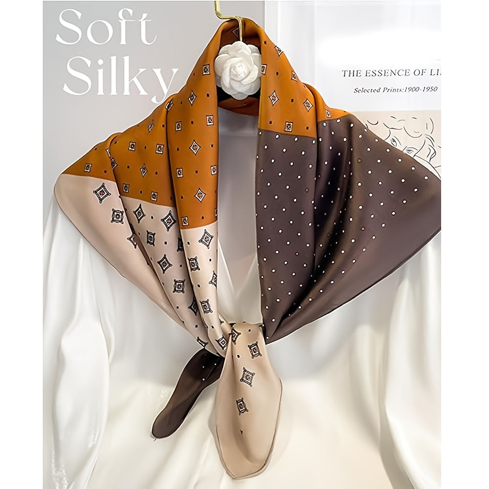 6pcs/Set Hair Bandanas Scarf for Women Lightweight Fashion Neck Polyester Satin Head Scarves Ribbon Headband for Sleeping Handbags Scarf 27.6 Inches
