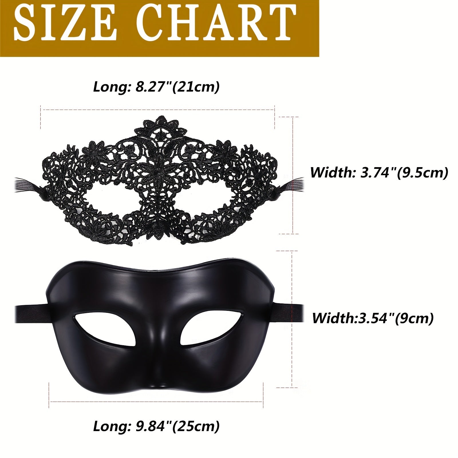Flongo Couple 2pcs Masquerade Masks Venetian Costume Ball Cosplay Party Mask for Halloween