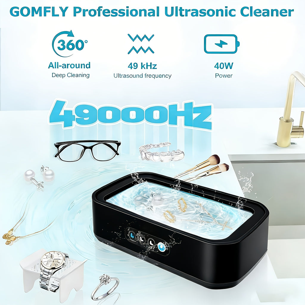 Sound Technology Jewelry Cleaning - Adjustable Mode - 50Khz High Frequency Vibration, Portable Stainless Steel Ring, Watches, Glasses, Jewelry Cleaning, Chemical Free, Watch Care Equipment | Comes with Cleaning Cloth