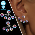 EJG - One Pair, 925 Silver, Women's Fashionable Colorful Moissanite Earrings, Torus-style Earrings, Unique Design, Cute and Delicate, Dazzling, Can Be Given As Gifts to Friends At Christmas | Festivals, Can Be Worn in Parties, Daily Occasions, Hypoal