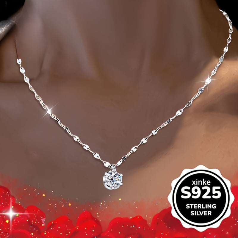 This Collection Features Three Stylish Lip Cross Necklaces Made of 925 Sterling Silver, Adorned with Shimmering Synthetic Cubic Zirconia And a Heart-Shaped Charm. The Exquisite Coconut Snowflake Chain Complements The Cubic Zirconia Necklace