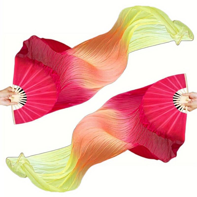 2pcs Folding Dance Fans | Party Carnival Supporting Performance Hand Fans Summer Women'S Folding Fans - 4 Colors to Choose from