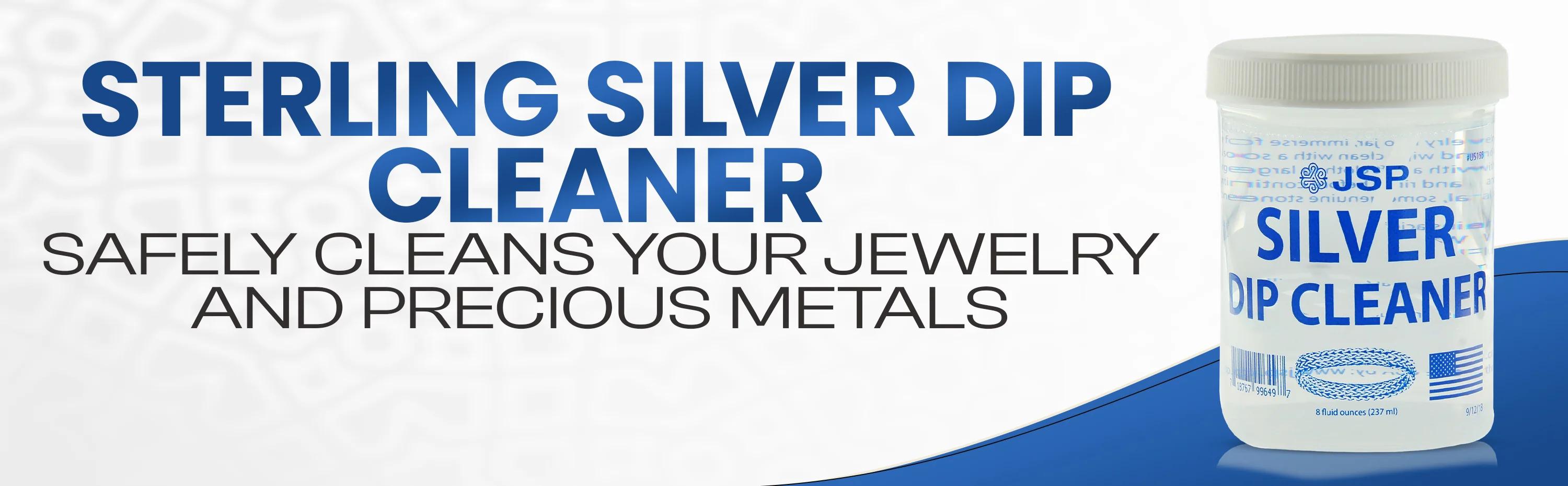 Sterling & Silver Dip Cleaner Tarnish Remover 925 Jewelry Cleaning Solution 8oz JSP
