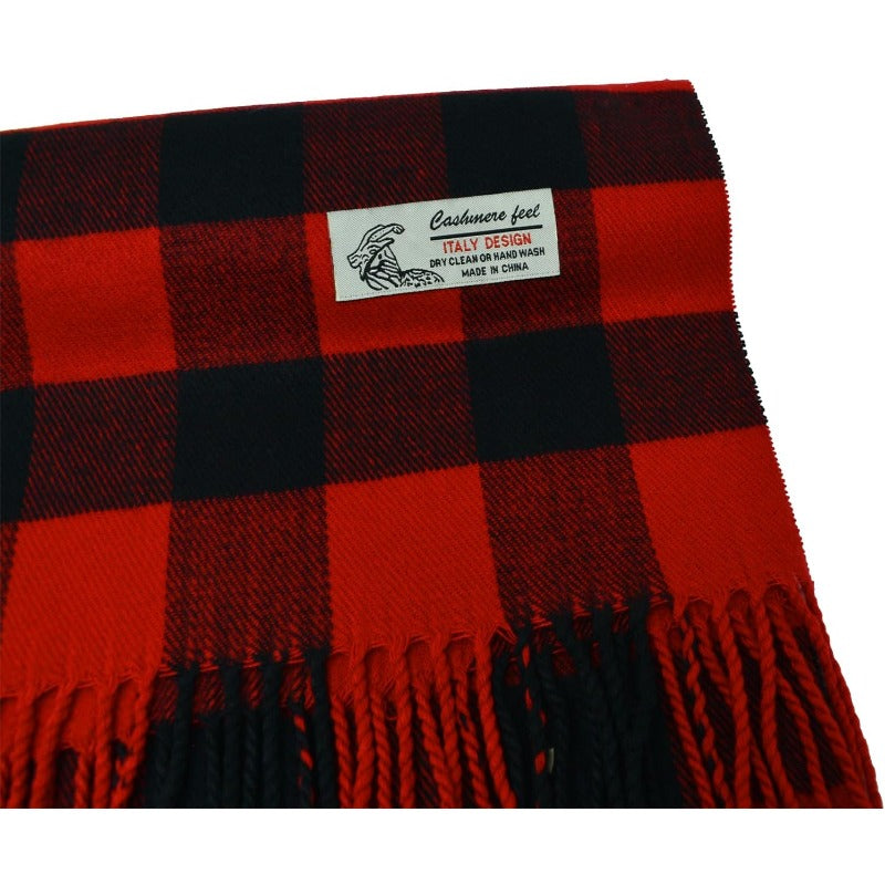 Scottish Stewart Tartan Plaid Luxurious Winter Scarf Soft Cashmere Feel 72"x12", Scottish Heritage Holiday Gift