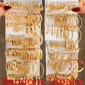 [Christmas] A Random Selection Of 18 Pairs Of Simple And Elegant Women's Fashion Hoop Earrings, Set With Imitation Pearls And Featuring A Heart-Shaped, Twisted, Geometric, Irregular Design. Perfect For Everyday Wear, Parties, Music Festivals And Christmas
