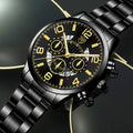 2pcs/ set Luxury Men's Watches Fashion Business Male Stainless Steel Date Analog Quartz Wrist Watch Mens Sets Gift Selection
