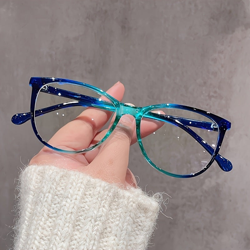 Women's Anti-Blue Light Glasses - Full Rim Frame with Metal Hinges, Lightweight & Durable Eyewear in Teal-blue/ for Computer, Photography, Everyday - Perfect Gift for Women, Computer Eyewear, Fashionforward Design, Sparkling Lens Feature, Photography Acce