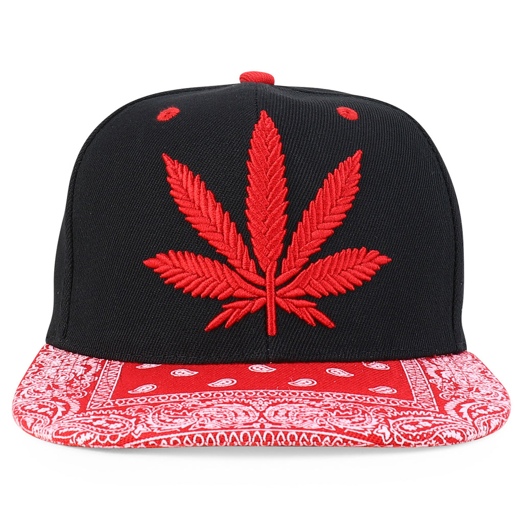 Rasta MJ Leaf 3D Embroidered Flat Bill Snapback Cap
