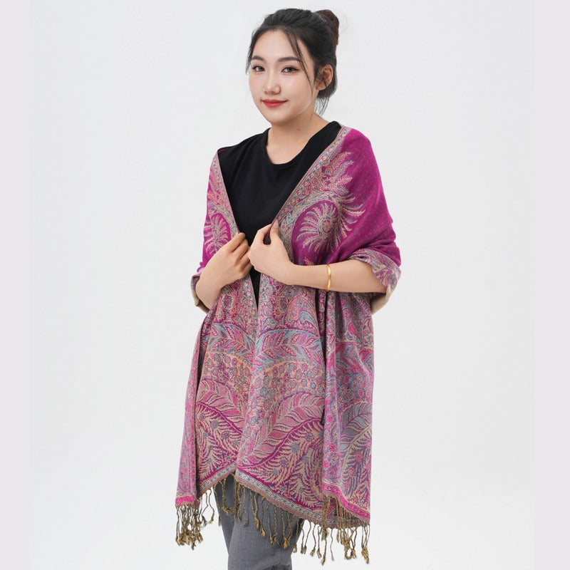 Phoenix Tail Thicker Paisley Pashmina Scarf