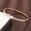 Elegant Stainless Steel Rhinestone Bracelet for Women - Sparkling Blingbling Luxury Jewelry, Durable Everyday & Party Wear, Perfect Gift for Teacher’s Day, Graduation, Summer Fashion Accessory, Versatile Jewelry, Sophisticated Style, Quality Craftsmanship