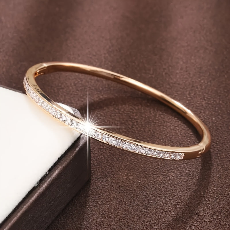 Elegant Stainless Steel Rhinestone Bracelet for Women - Sparkling Blingbling Luxury Jewelry, Durable Everyday & Party Wear, Perfect Gift for Teacher’s Day, Graduation, Summer Fashion Accessory, Versatile Jewelry, Sophisticated Style, Quality Craftsmanship