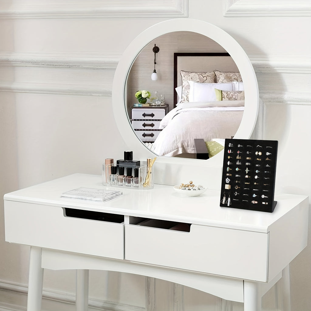 50-Slot Ring Display Stand, Jewelry Tray with Slope Design, Elegant Jewelry Organizer for Earrings Storage, Ideal for Home And Boutique Use